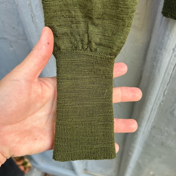 Veronica Beard Jeans Green Merino Button Grayden sweater, size Small - Picture 5 of 8